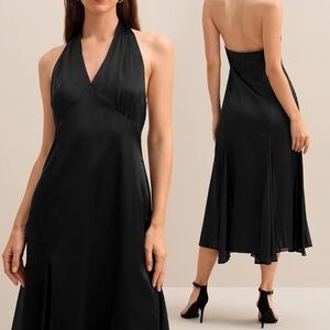 Black Halter Backless Sundress